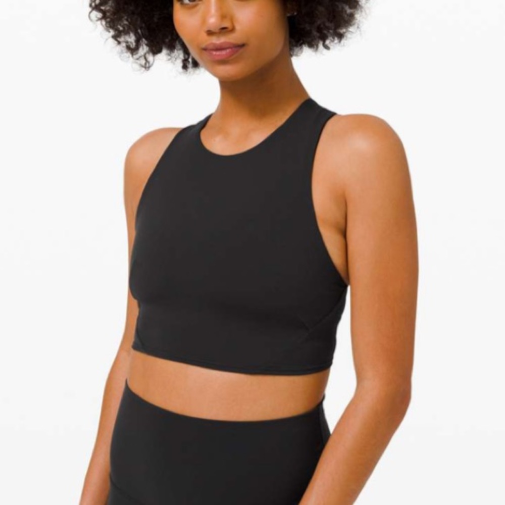 Lululemon forward fold bra crop tank 8 black